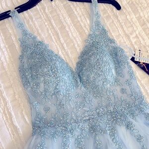 New w/tags! Blondie Nites formal gown size 3 ice blue